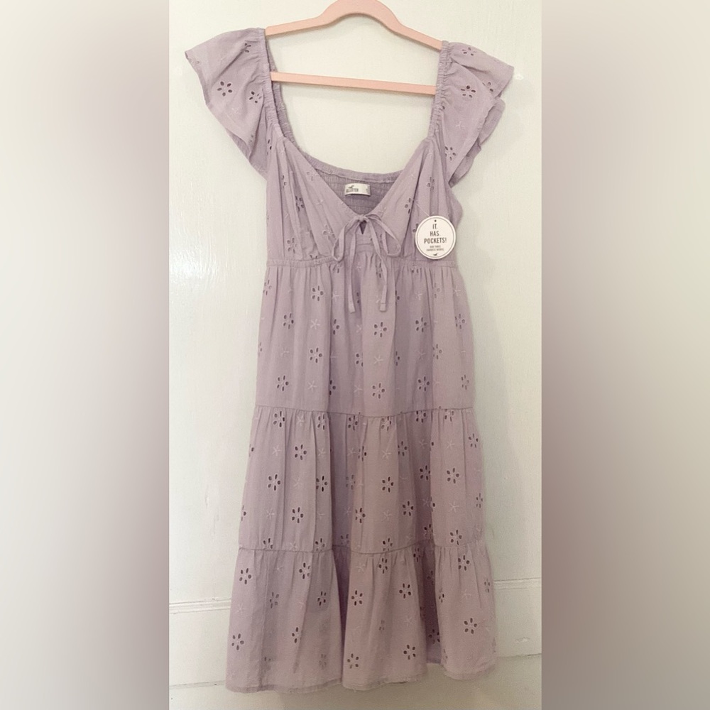 Hollister Pastel Purple/Lilac Eyelet Dress